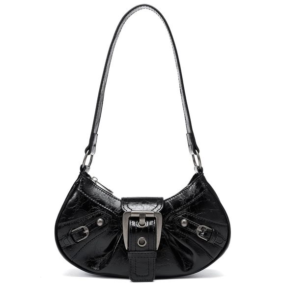 Y2K Purse Leather Small Shoulder Bag Buckle Punk Hobo :^) - Picture 1 of 9